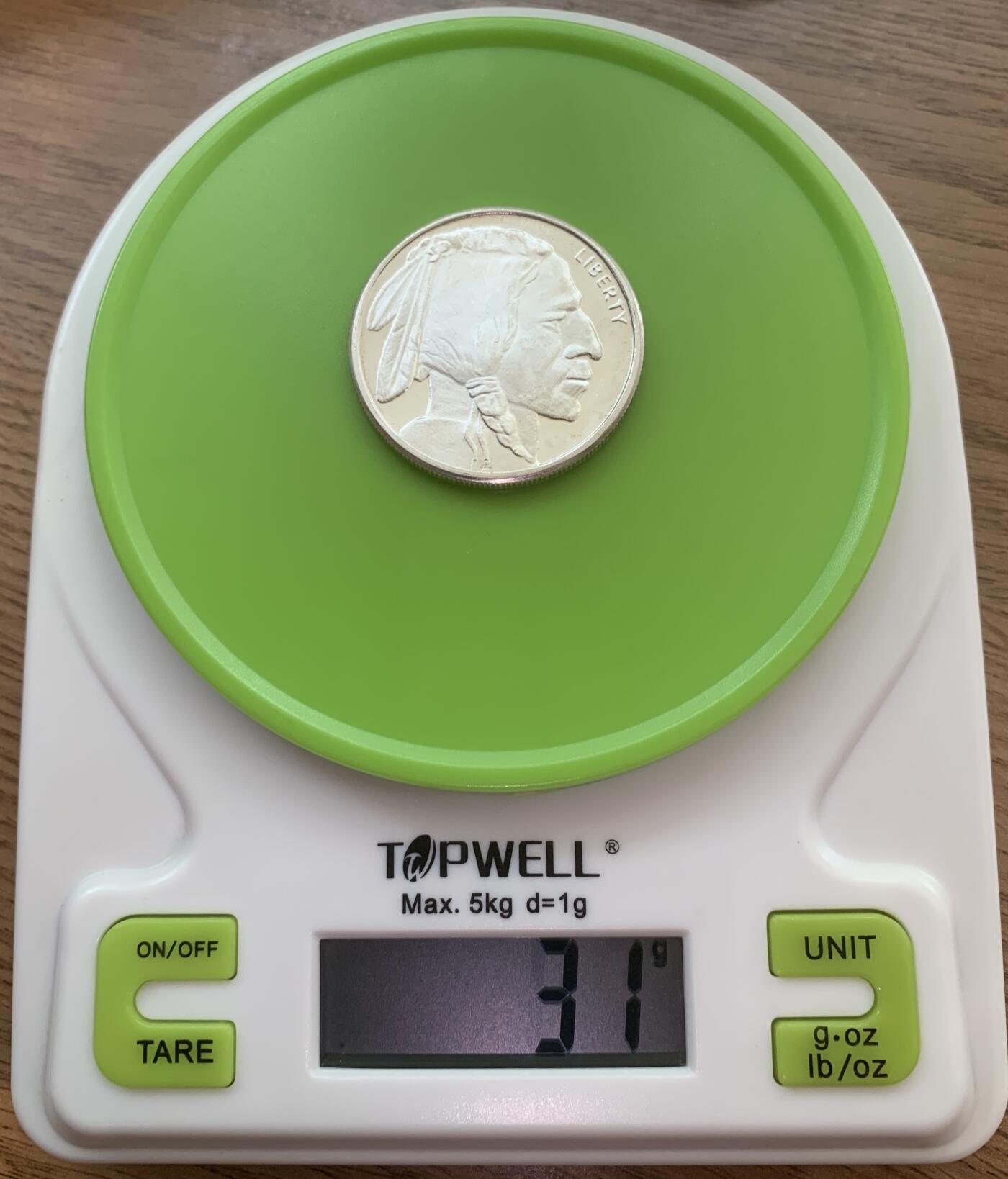 掌中浮雕-藏着的欧洲第032场 美国 印第安人水牛 1 盎司银，39mm，31g
