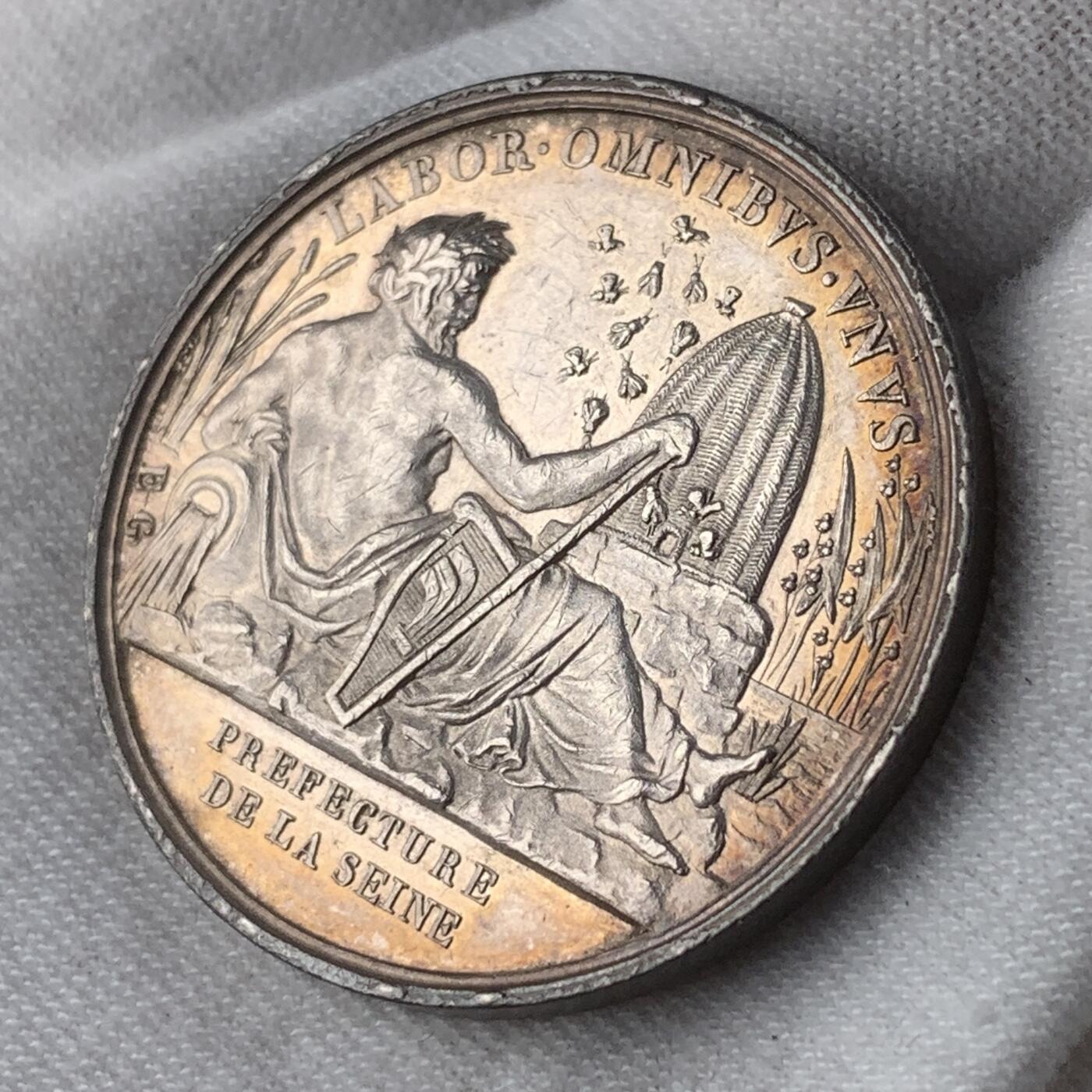 掌中浮雕-藏着的欧洲第032场 法国1845年塞纳圆形代币 , 32mm ,15.4g 