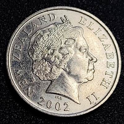 泉币菌-第63场-精品场 英属新西兰 10分硬币 毛利人面具 伊丽莎白二世 女王24mm