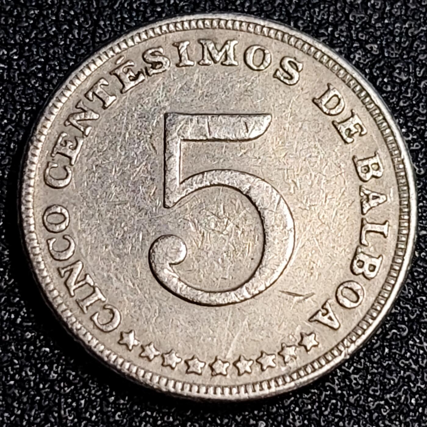 泉币菌-第64场-精品场 巴拿马1970年5分 国鸟角雕  铜镍币  21.2mm 
