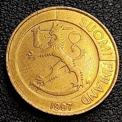 泉币菌-第63场-精品场 芬兰1马克铜币 狮子拿剑