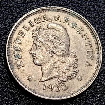 泉币菌-第63场-精品场 - 阿根廷1933年 10分铜镍币 20mm