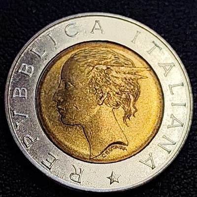 泉币菌-第63场-精品场 原光极美 1993年 意大利 500里拉 意大利央行100周年纪念 