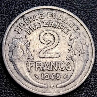 泉币菌-第63场-精品场 法国1948年 2法郎铝币 谷物女神