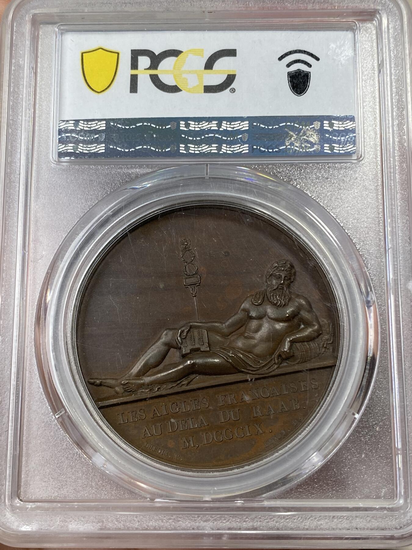 万国钱币拍卖第050期（万国五十期纪念大拍） PCGS SP64 1809年法国拿破仑拉布战役胜利纪念原铸铜章 1809年6月14日拿皇在拉布战役大败奥军 第五次反法联盟瓦解 高浮雕红铜光顶级收藏品