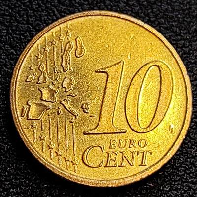 泉币菌-第63场-精品场 欧元 德国2002年 10欧分合金铜币 勃兰登堡门 地图 A厂标 19.75MM