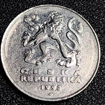 泉币菌-第64场-精品场 捷克5克朗硬币 1992年 双尾狮23mm 欧洲币