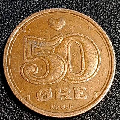 泉币菌-第64场-精品场（冲刺百粉，百粉继续福利） - 1989年 丹麦50欧尔爱心币