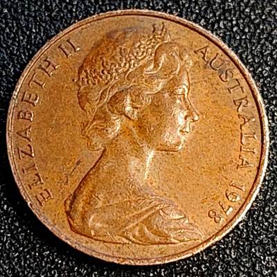 泉币菌-第64场-精品场 美品 1978年 英属澳大利亚2分铜币 伞蜥蜴斗篷蜥 21.5mm