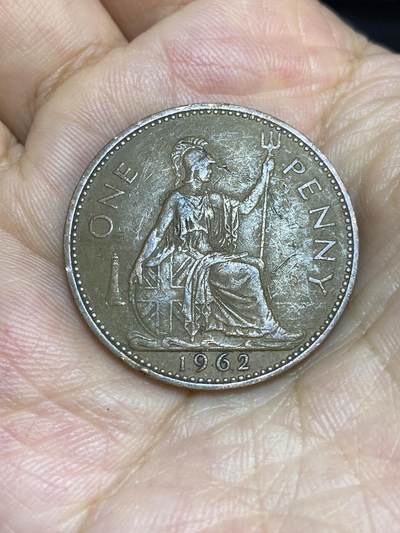 2025年第七十二场(总第九十八场）外国好品散币(免佣金) - 英国🇬🇧1962年1便士(伊丽莎白二世青年桂冠第二版)