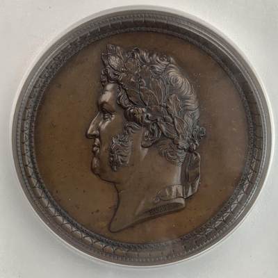 掌中浮雕-藏着的欧洲第032场 - PCGS SP64 : 1840年法国历史遗迹保护铜章，69mm，Barre雕刻