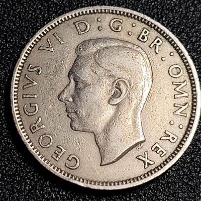 泉币菌-第64场-精品场 英国大镍币 英国1949年2先令 弗洛林 乔治六世 28.3mm 