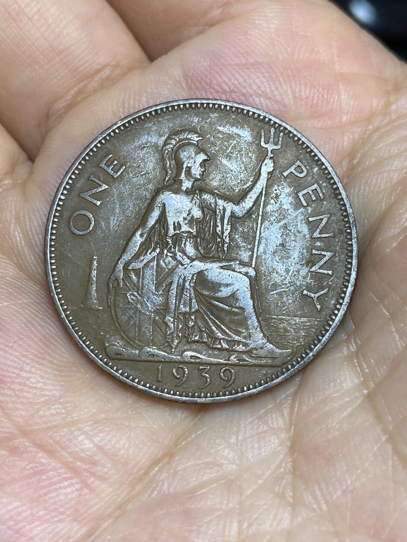 2025年第七十二场(总第九十八场）外国好品散币(免佣金) 英国🇬🇧1939年1便士(乔治六世第一版，印度皇帝加字版)