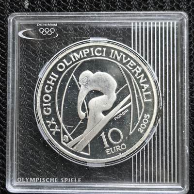 道一币馆币章第一百三十九场 - 意大利2005年06年都灵冬奥会-滑雪10欧元精制银币 22g 925S 40000