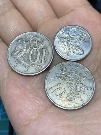 2025年第七十一场(总第九十七场）外国好品散币(免佣金) - 3枚：澳大利亚🇦🇺1968年10分，新西兰🇳🇿1987年5分，牙买加🇯🇲1986年10分