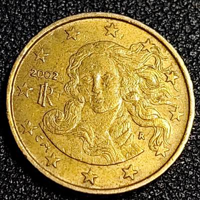 泉币菌-第64场-精品场 - 欧元 意大利2002年10欧分铜币 女神维纳斯 19.75MM