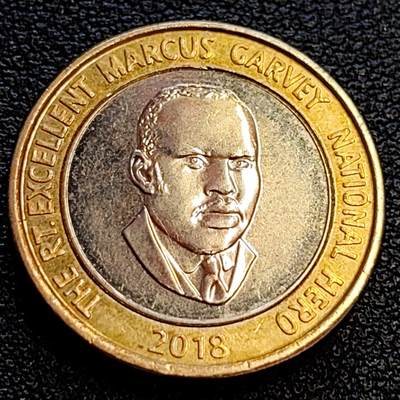 泉币菌-第63场-精品场 原光美品 牙买加  20元 双金属纪念币  23mm 