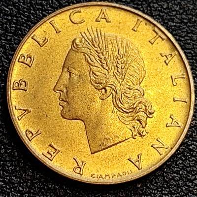 泉币菌-第63场-精品场 原铜光美品 1970年意大利20里拉铜币 罗马十二神 谷神-克瑞斯 21.2mm