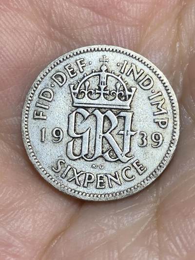 2025年第七十二场(总第九十八场）外国好品散币(免佣金) - 英国🇬🇧1939年6便士银币(乔治六世第一版)