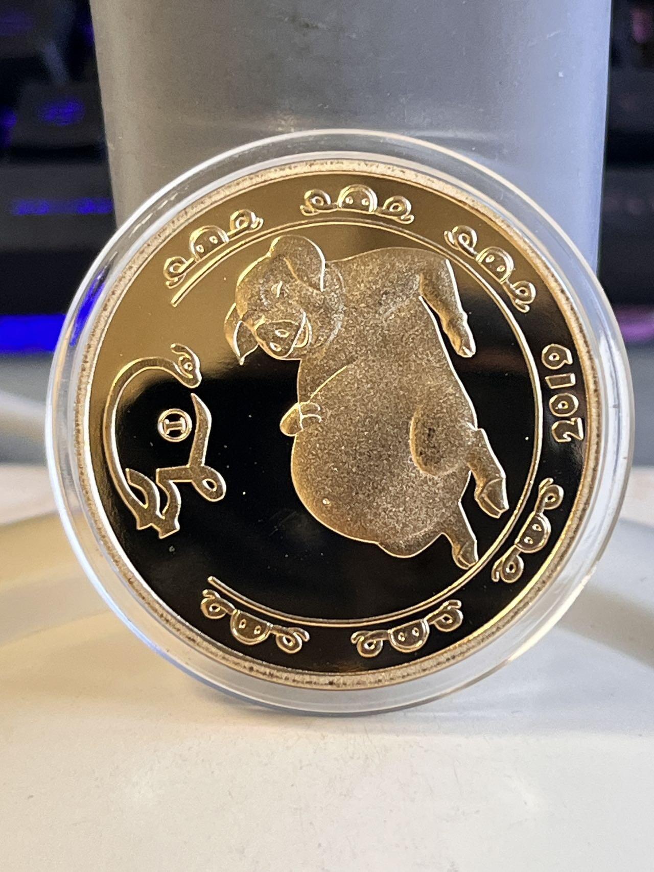 第168期拍卖【长期征集拍品】 朝鲜2019年中国生肖系列富态猪精制纪念铜币