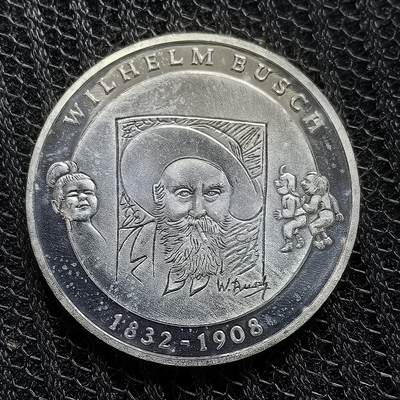 道一币馆币章第一百三十九场 - 德国2007年威廉·布施诞辰175周年10欧元纪念银币  18g 925S 