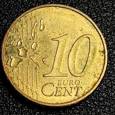 泉币菌-第64场-精品场 欧元 德国2002年 10欧分合金铜币 勃兰登堡门 地图 A厂标 19.75MM