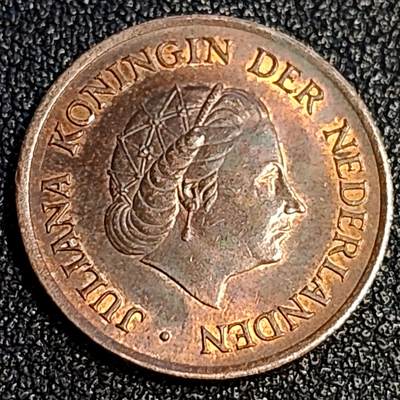 泉币菌-第64场-精品场 极美 荷兰王国 1975年5分 橙子 朱丽安娜女王 公鸡&星星暗记 青铜币 21mm 