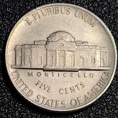 泉币菌-第64场-精品场 美国1985年D版5美分 杰斐逊纪念币 背图总统在蒙蒂塞洛的故居