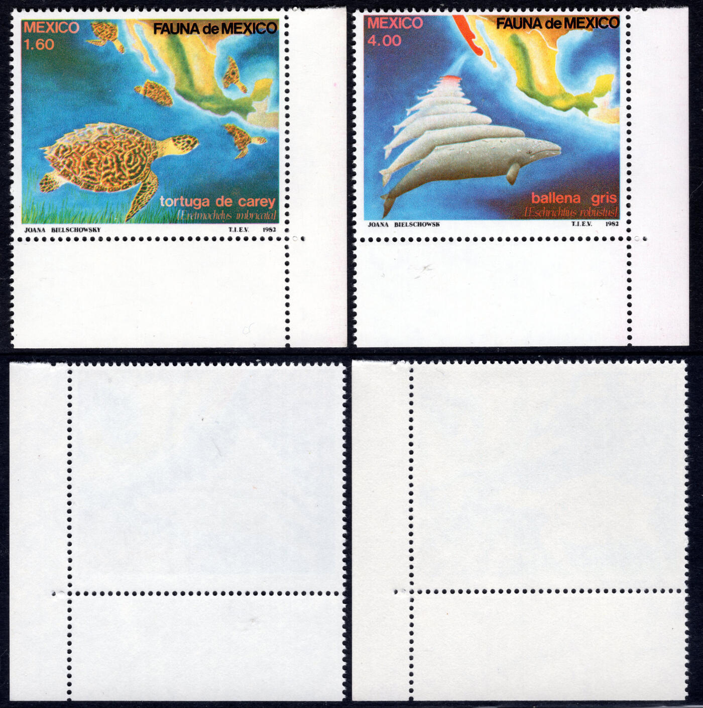 洪涛臻品批发群 精选邮票限时拍卖第1059期  墨西哥1982 海洋动物 角边新全 全品!【2017标价$3美元】