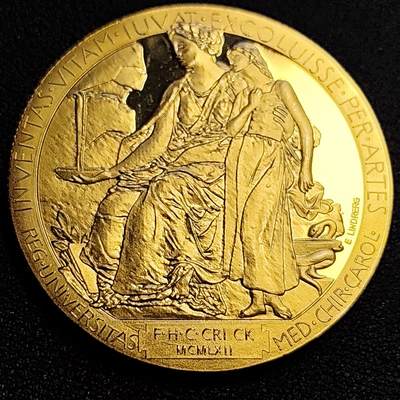 泉币菌-第63场-精品场 金色纪念章  诺贝尔生理学或医学奖  40×3mm 28.8g 无任何性质