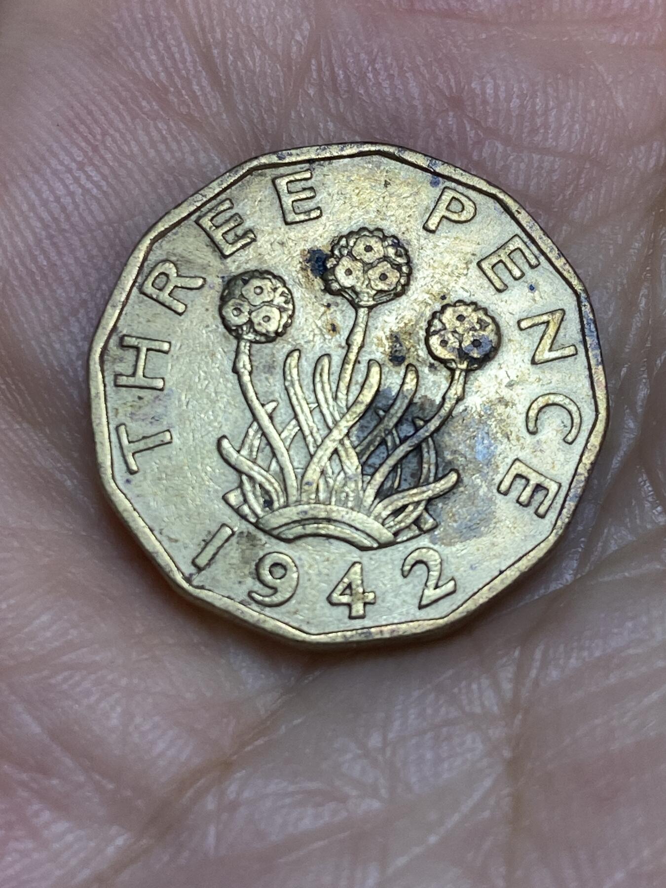 2025年第七十二场(总第九十八场）外国好品散币(免佣金) 英国🇬🇧1942年3便士(乔治六世第一版，印度皇帝加字版)