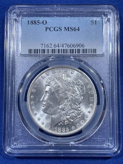 《竞宝斋》第405场 周日，周一，2场连拍 （全场包邮） - PCGS MS64 美国1885年摩根O版1美元银币