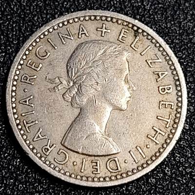 泉币菌-第64场-精品场 1960年 英国6便士硬币 爱情幸运币 19.3mm 