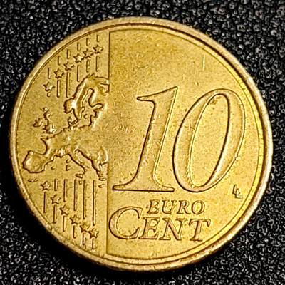 泉币菌-第64场-精品场 欧元 法国2010年10欧分铜币 玛丽安娜 欧盟地图 19.75MM 