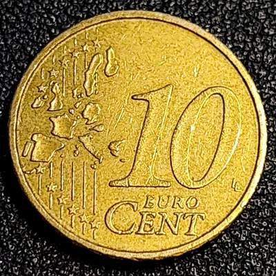 泉币菌-第64场-精品场 欧元 德国2002年 10欧分合金铜币 勃兰登堡门 地图 A厂标 19.75MM