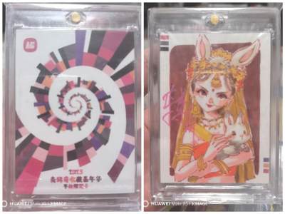 光影卡牌第18期，各家亲签，燎原豪杰传，持续收拍品 - （亲签）麦稀奇收藏嘉年华卡萃一套才有一张手绘限定卡李尊奇老师亲签玉兔