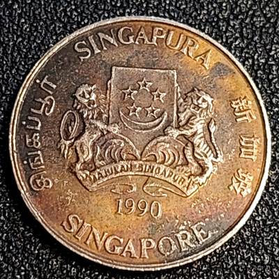 泉币菌-第64场-精品场 高币值 包浆好品新加坡20分 绒球花 高盾徽版 直径21.36mm