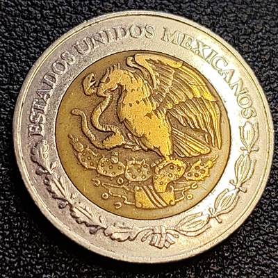 泉币菌-第63场-精品场 墨西哥2比索 23mm 玛雅鹰蛇双色币