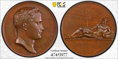 万国钱币拍卖第050期（万国五十期纪念大拍） - PCGS SP64 1809年法国拿破仑拉布战役胜利纪念原铸铜章 1809年6月14日拿皇在拉布战役大败奥军 第五次反法联盟瓦解 高浮雕红铜光顶级收藏品