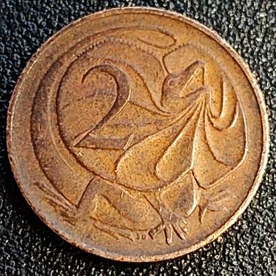 泉币菌-第64场-精品场 美品 1978年 英属澳大利亚2分铜币 伞蜥蜴斗篷蜥 21.5mm