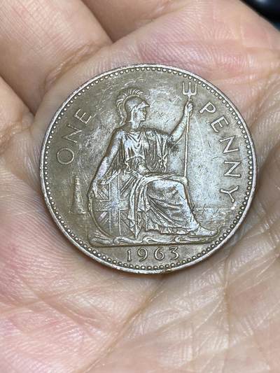 2025年第七十二场(总第九十八场）外国好品散币(免佣金) - 英国🇬🇧1963年1便士(伊丽莎白二世青年桂冠第二版)