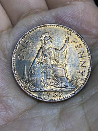 2025年第七十二场(总第九十八场）外国好品散币(免佣金) - 英国🇬🇧1967年1便士(伊丽莎白二世青年桂冠第二版)
