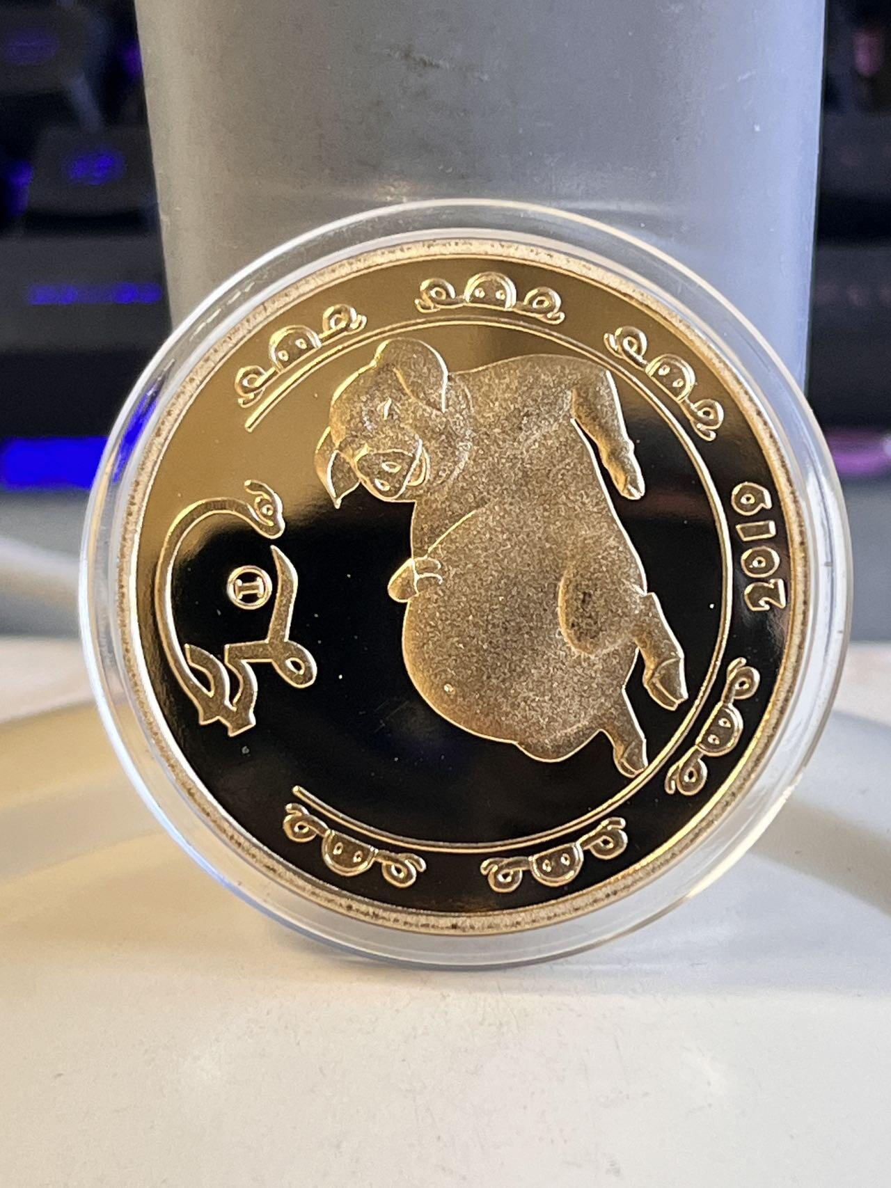 第168期拍卖【长期征集拍品】 朝鲜2019年中国生肖系列富态猪精制纪念铜币
