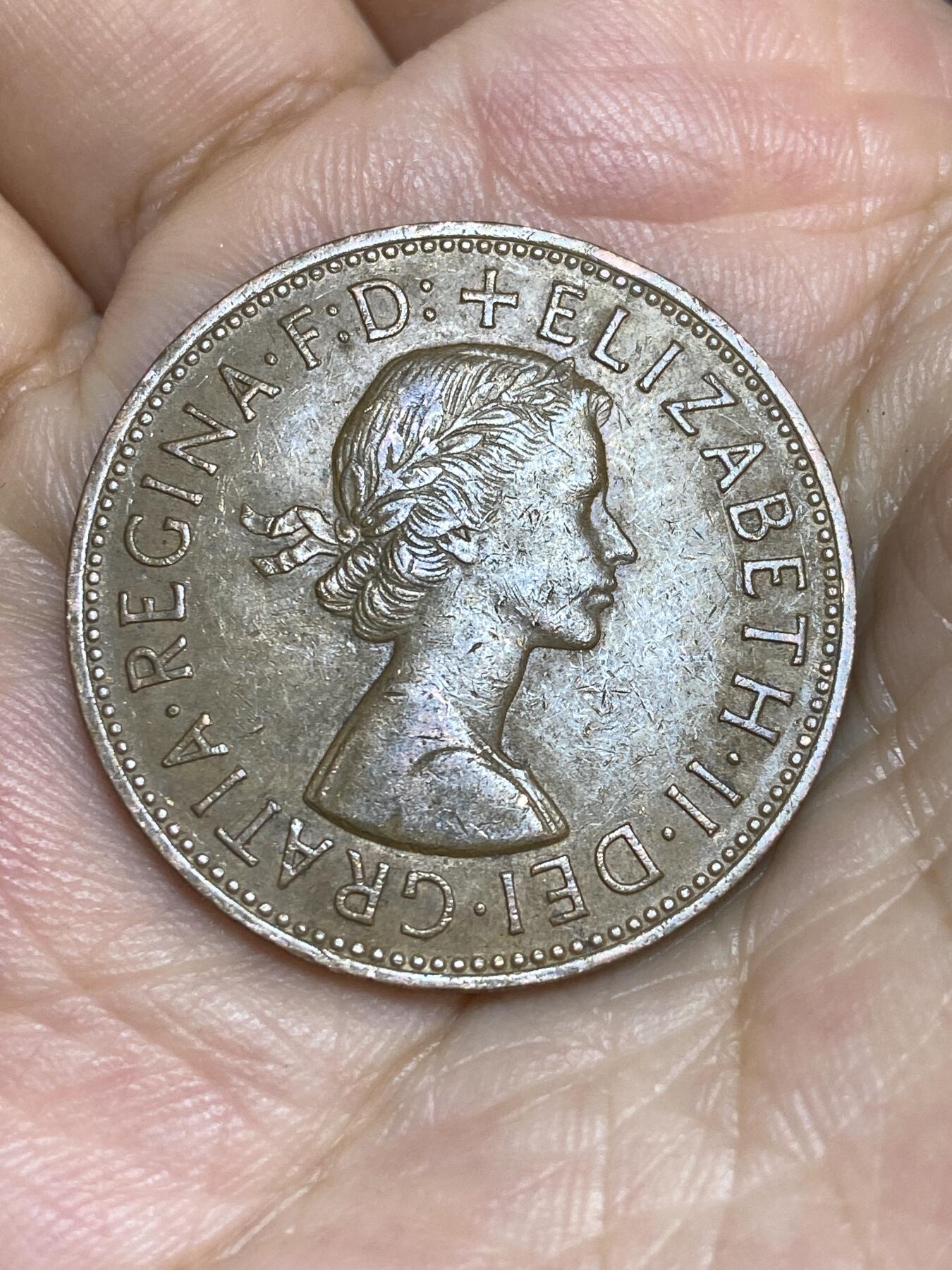 2025年第七十二场(总第九十八场）外国好品散币(免佣金) 英国🇬🇧1963年1便士(伊丽莎白二世青年桂冠第二版)