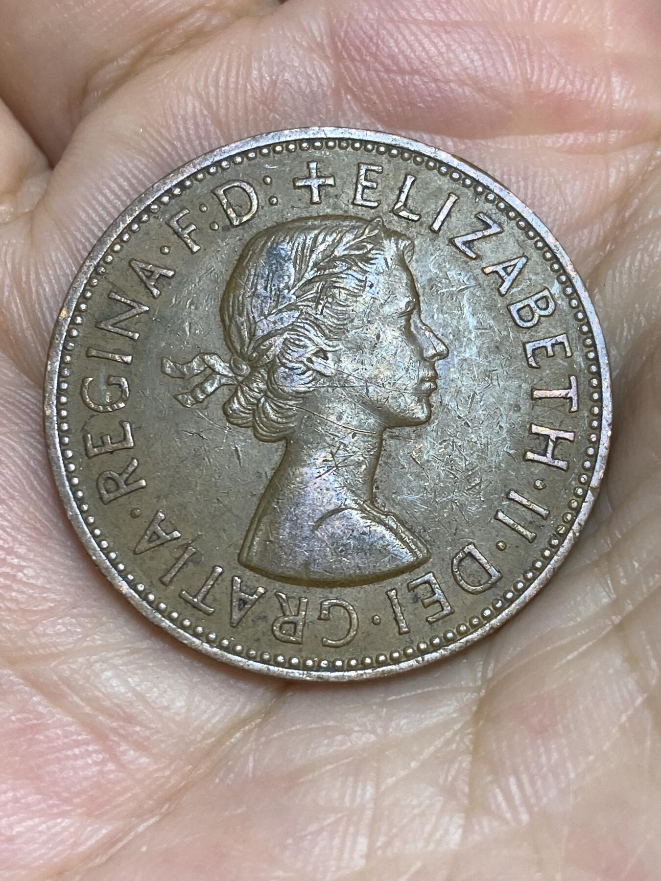 2025年第七十二场(总第九十八场）外国好品散币(免佣金) 英国🇬🇧1962年1便士(伊丽莎白二世青年桂冠第二版)