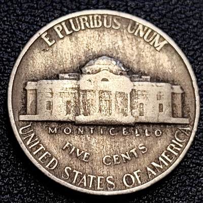 泉币菌-第63场-精品场 美国1946年年5美分 杰斐逊纪念币 背图总统在蒙蒂塞洛的故居