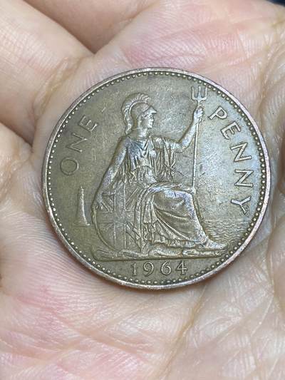2025年第七十二场(总第九十八场）外国好品散币(免佣金) - 英国🇬🇧1964年1便士(伊丽莎白二世青年桂冠第二版)