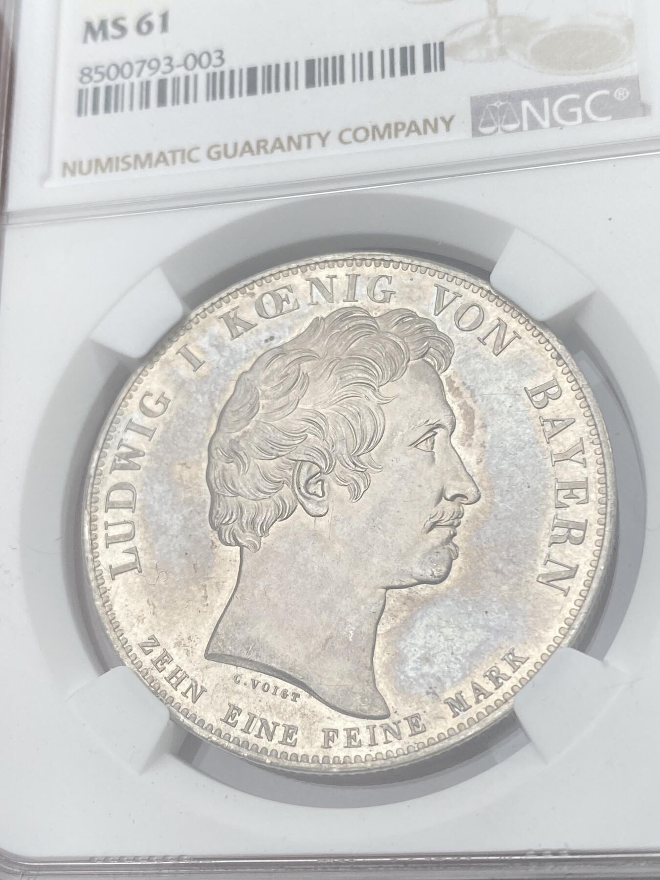 万国钱币拍卖第050期（万国五十期纪念大拍） NGC MS61 1827巴伐利亚路德维希一世特蕾莎勋章历史泰勒 为纪念路德维希的妻子女王特蕾莎为杰出女性设立的特蕾莎勋章而发行