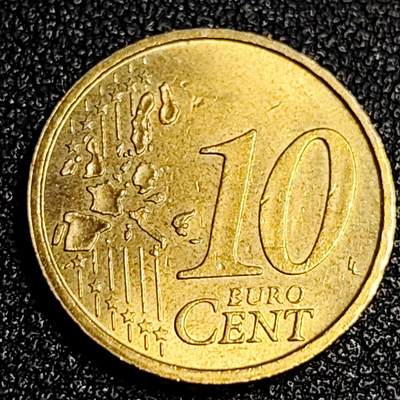 泉币菌-第64场-精品场 欧元 意大利2002年10欧分铜币 女神维纳斯 19.75MM