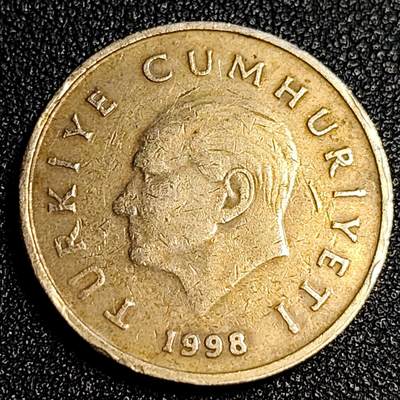泉币菌-第64场-精品场 厚重 1998年 土耳其 50BIN里拉 50000里拉  通胀版 28mm